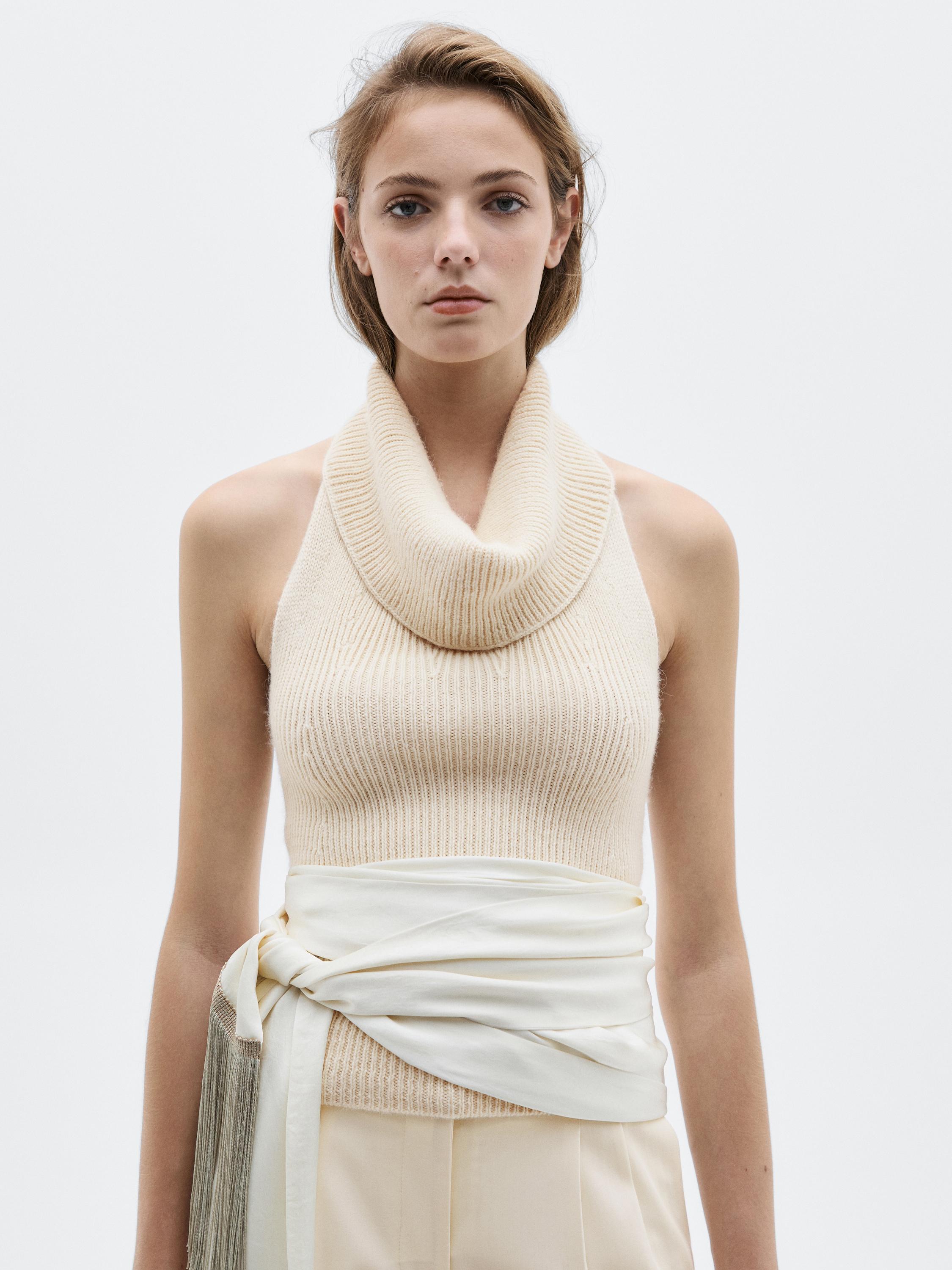 Knit alpaca and silk halter top - LIMITED